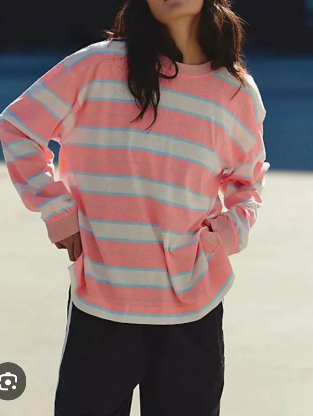 🌻NWOT Free People Movement Strip Printed Hustle Layer